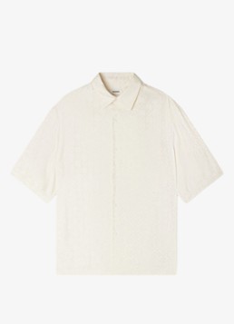 Sandro Heren Square Cross loose-fit shirt in de kleur White / Wit