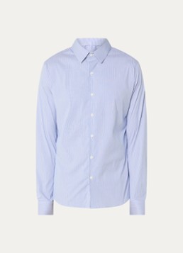 Sandro Heren Regular fit overhemd met streepprint in de kleur Staalblauw