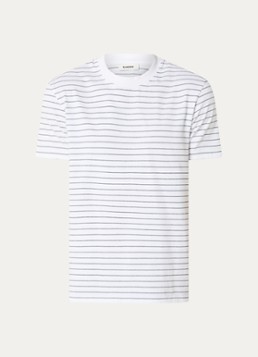 Sandro Heren T-shirt met streepprint in de kleur Gebroken wit