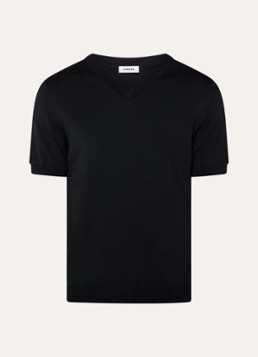 Sandro Heren Fijngebreid T-shirt met V-hals in de kleur Zwart