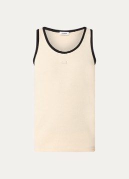 Sandro Heren Tanktop met logoborduring in de kleur Beige