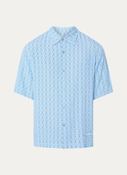 Sandro Heren Regular fit overhemd met print in de kleur Blauwgrijs