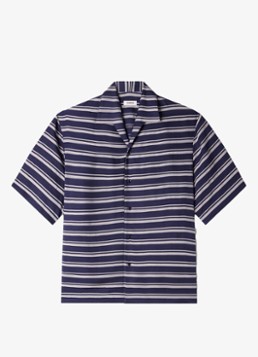 Sandro Heren Overhemd met streepprint in de kleur Navy Blue / Blauw