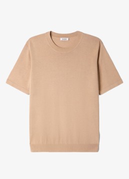 Sandro Heren Fijngebreid T-shirt in zijdeblend in de kleur Beige