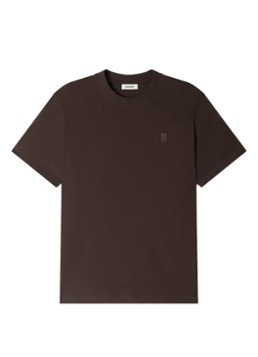 Sandro Heren T-shirt met logo in de kleur Chocoladebruin