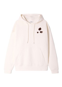 Sandro Heren Oversized hoodie met bloemenprint in de kleur Ivoor