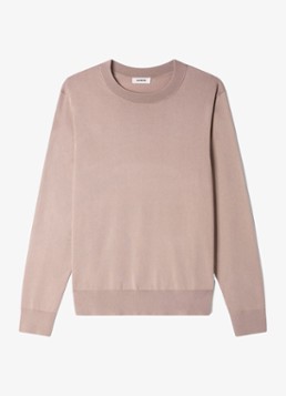 Sandro Heren Fijngebreide pullover met ronde hals in de kleur Light Taupe / Bruin