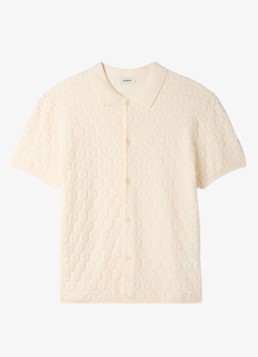 Sandro Heren Vest met met jacquard dessin in de kleur Ecru / Wit