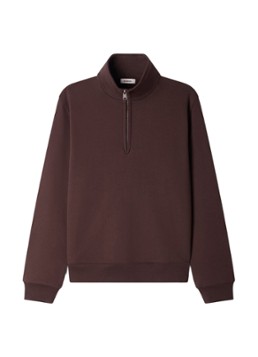 Sandro Heren Sweater met halve rits in de kleur Bruin