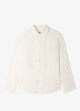 Sandro Heren Oversized fit overhemd met structuur in de kleur Wit