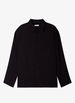 Sandro Heren Oversized fit overhemd met structuur in de kleur Zwart