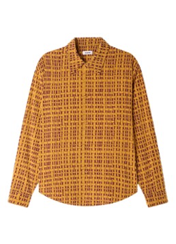 Sandro Heren Regular fit overhemd met print in de kleur Mosterd