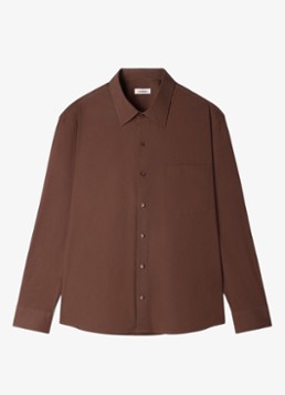 Sandro Heren Oversized fit overhemd met borstzak in de kleur Bruin