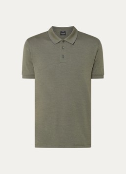 Strellson Heren Edgar regular fit polo met stretch in de kleur Donkergroen, maat: M