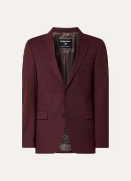 Strellson Heren Alzer slim fit colbert in wolblend met klepzakken in de kleur Bordeauxrood, maat: 50