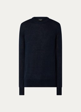 Strellson Heren Alpus fijngebreide pullover alpaca wolblend in de kleur Donkerblauw, maat: XL