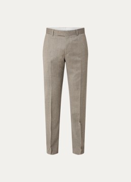 Strellson Heren Melwin slim fit pantalon in wolblend met steekzakken in de kleur Donkerbeige, maat: 48