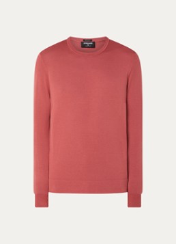 Strellson Heren Vincent fijngebreide pullover met ronde hals in de kleur Oranjerood, maat: S