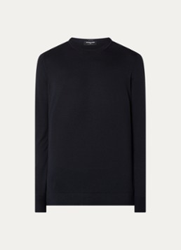 Strellson Heren Vincent fijngebreide pullover met ronde hals in de kleur Donkerblauw, maat: XXL