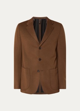 Strellson Heren Andre-j regular fit colbert in wolblend met opgestikte zakken in de kleur Bruin, maat: 52