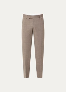 Strellson Heren Melwin slim fit pantalon in wolblend met gemêleerd dessin in de kleur Beige, maat: 52