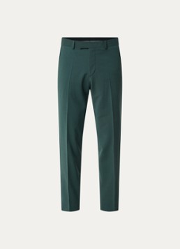 Strellson Heren Melwin slim fit pantalon in wolblend met gemêleerd dessin in de kleur Donkergroen, maat: 48