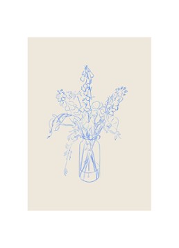 THE POSTER CLUB Flower Study, Chloe Purpero Johnson print Blauw - Deal