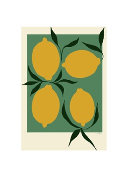 THE POSTER CLUB Green Lemon, Anna Mörner print Groen - Deal
