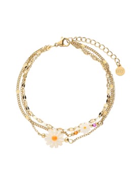 My Jewellery Dames Triple Chain Daisy armband in de kleur Goud