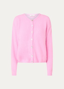 American Vintage Dames Vitow fijngebreid vest in alpaca wolblend in de kleur Roze, maat: S