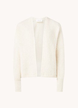 American Vintage Dames East grofgebreid openvallend vest in alpaca wolblend in de kleur Gebroken wit, maat: XS/S