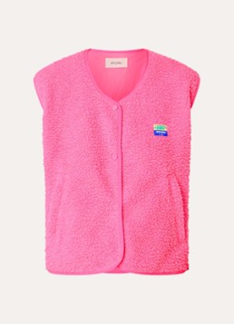 American Vintage Dames Hoktown gilet van teddy met ritszakken in de kleur Fuchsia, maat: M/L