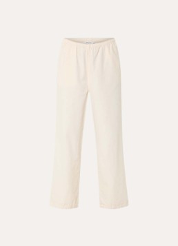 American Vintage Dames Lycaz high waist straight fit broek met steekzakken in de kleur Gebroken wit, maat: L