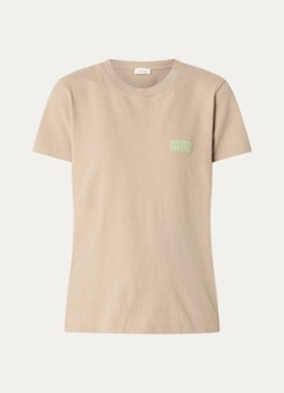 American Vintage Dames Ykobow T-shirt met logo in de kleur Donkerbeige, maat: S