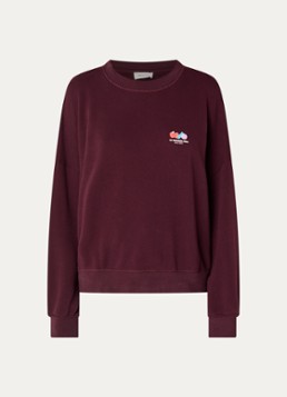 American Vintage Dames Atubaylie sweater met logo in de kleur Aubergine, maat: M