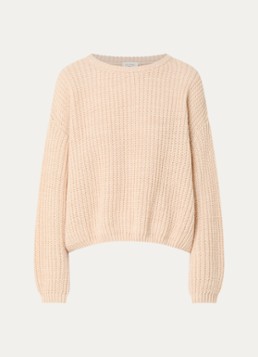 American Vintage Dames Grofgebreide trui in wolblend in de kleur Creme, maat: M/L