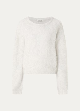 American Vintage Dames Grofgebreide trui in alpaca wolblend in de kleur Gebroken wit, maat: L