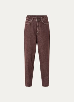 American Vintage Dames Osho high waist loose fit jeans met gekleurde wassing in de kleur Bordeauxrood, maat: W 28