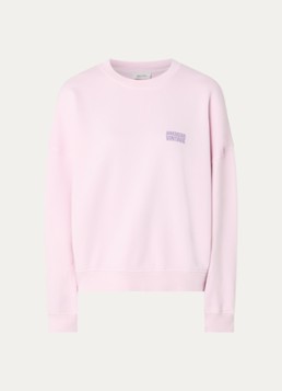 American Vintage Dames Plizzy sweater met logo in de kleur Roze, maat: S