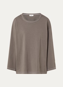 American Vintage Dames Fizvalley long sleeve met ronde hals in de kleur Lichtbruin, maat: XS/S