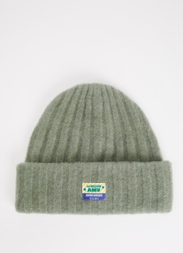 American Vintage Dames Vitow fijngebreide muts in alpaca wolblend in de kleur Lindegroen, maat: OS