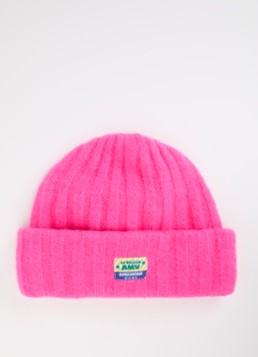 American Vintage Dames Vitow fijngebreide muts in alpaca wolblend in de kleur Fuchsia, maat: OS