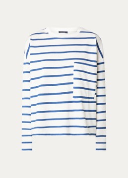 River Woods Dames Longsleeve met streepprint in de kleur Indigo