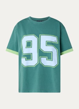 River Woods Dames Oversized T-shirt met front- en backprint in de kleur Donkergroen