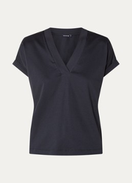 River Woods Dames T-shirt met V-hals in de kleur Donkerblauw
