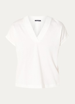 River Woods Dames T-shirt met V-hals in de kleur Gebroken wit