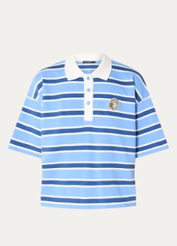 River Woods Dames Polo met streepprint in de kleur Blauw