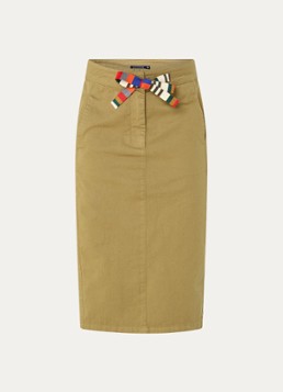 River Woods Dames Midi rok van denim met steekzakken in de kleur Mosgroen