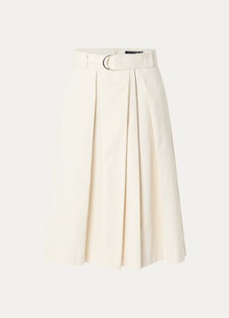 River Woods Dames Midi rok met plooidetail en ceintuur in de kleur Gebroken wit
