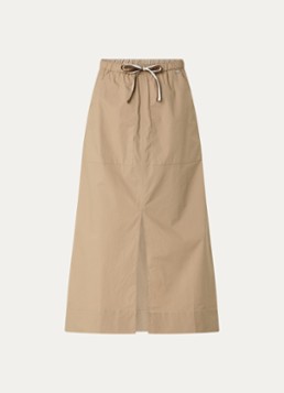 River Woods Dames Midi rok met split in de kleur Camel
